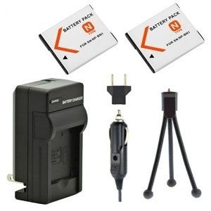 Two NP-BN1 Batteries, Charger & Mini-Tripod for Sony Cybershot Cameras