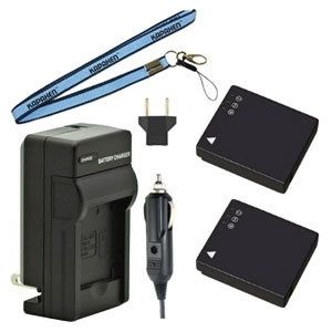 Two IA-BP125A BP125A Batteries, Charger & Neck Strap for Samsung Camcorders