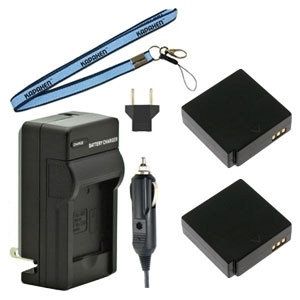 Two IA-BP85NF BP85NF Batteries, One Charger & Neck Strap for Samsung Camcorders