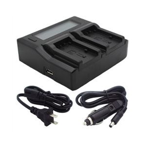 Dual Channel LCD Charger for Panasonic VW-VBT380, VW-VBT190, VW-VBK180, VW-VBK360, VW-VBY100, and VW-VBL090 Batteries