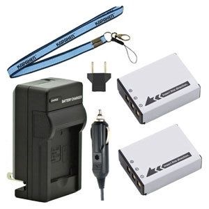 Two NP-85 Batteries, Charger & Neck Strap for Fujifilm Cameras