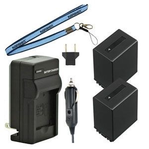 Two New NP-FV100 InfoLithium V Series, Super Stamina Equivalent Batteries Plus One Charger Kit & Neck Strap Combo for Sony  AVCHD, MiniDV, and HD Handycam Camcorders