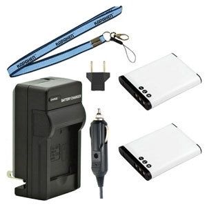 Two New VW-VBX070 Batteries Plus One Charger Kit and Neck Strap Combo for Panasonic Camcorders