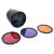 Fotga 10x Focus Bowens Mount Lens Studio Light Condenser Mount Adjust + 4 Colorful Filters for Flash LED Light